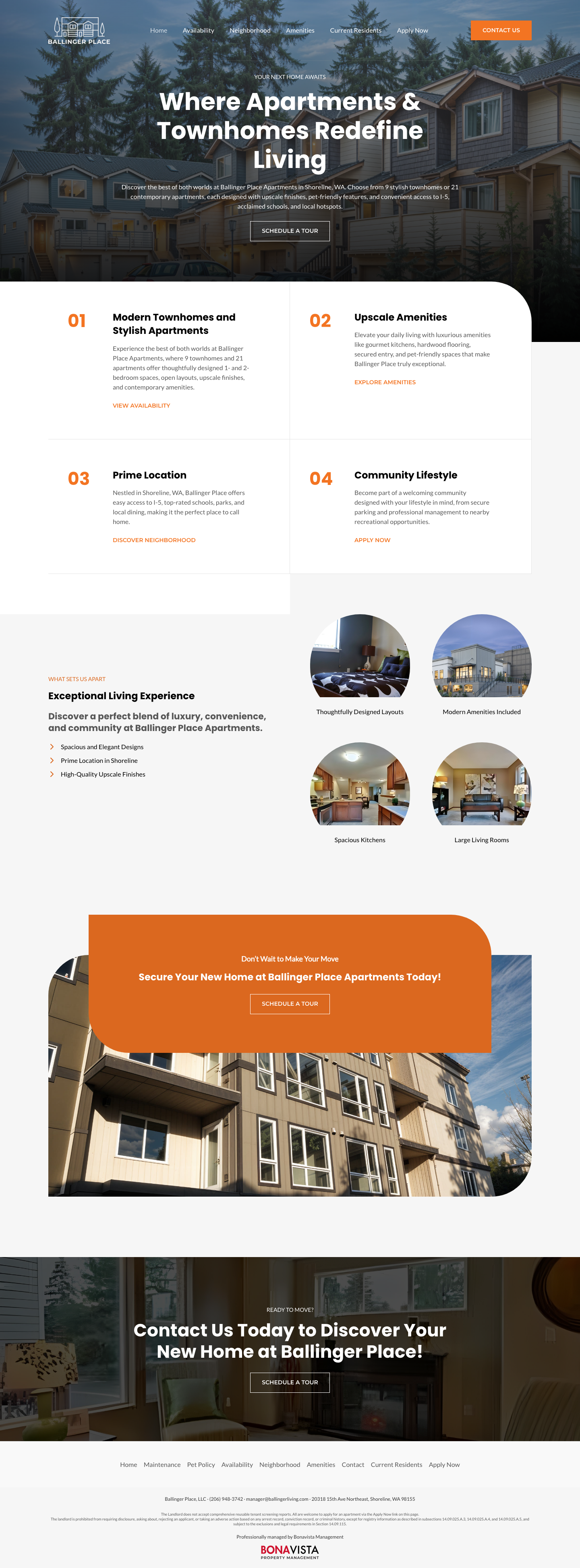 Ballinger Living full-page screenshot
